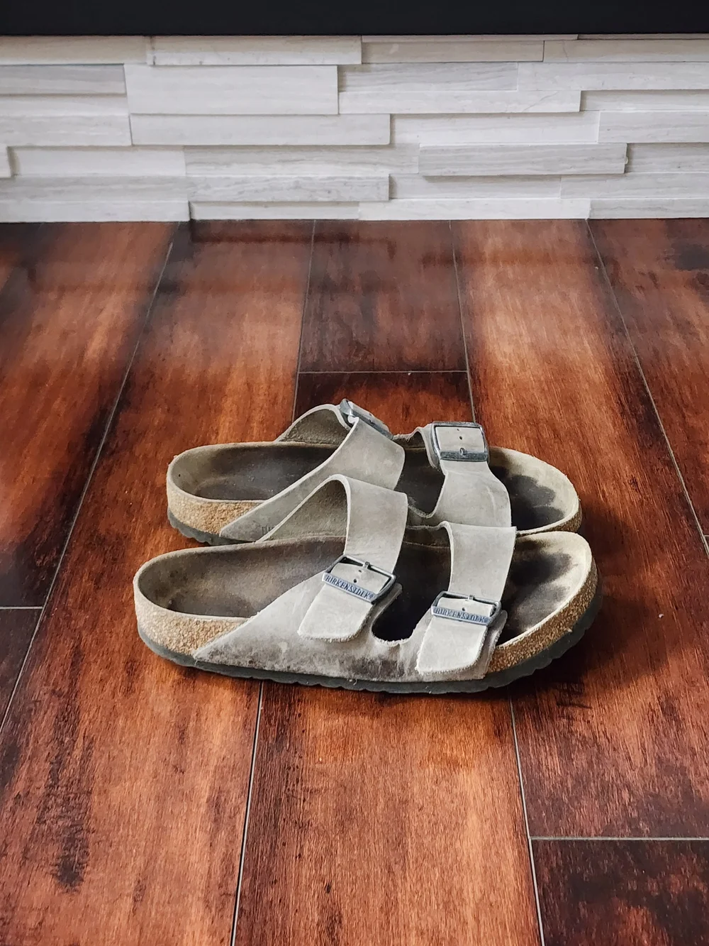 Birkenstock Arizona Taupe Suede Sandals Women's US 10 EU 41 Double Strap Comfort